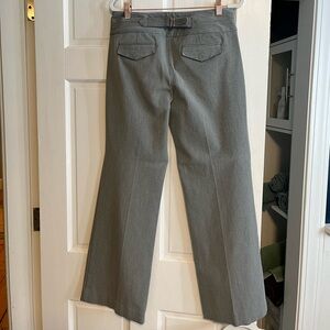Express 4R wide leg, gray/white pin stripe with back cinch Express dress pants